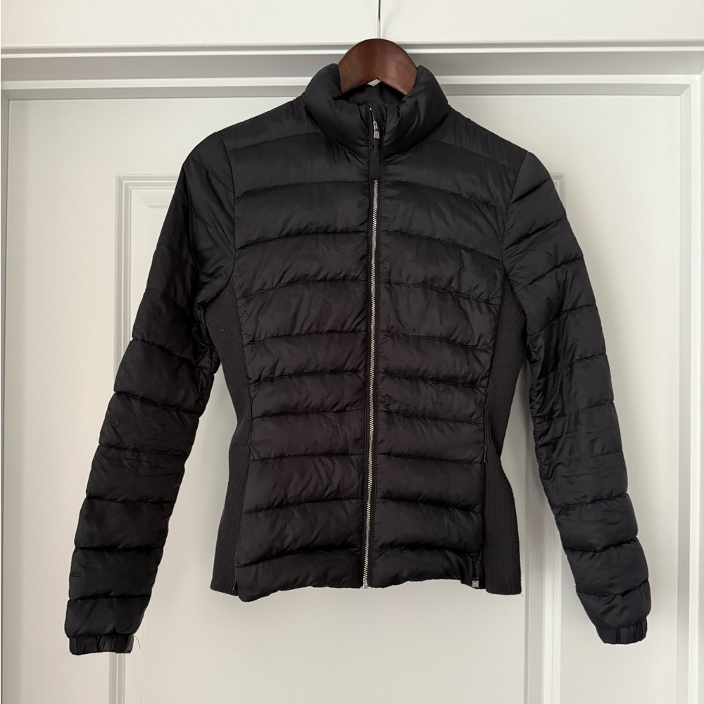 Massimo Dutti Down feathers slate color Puffer Jacket XS elegant